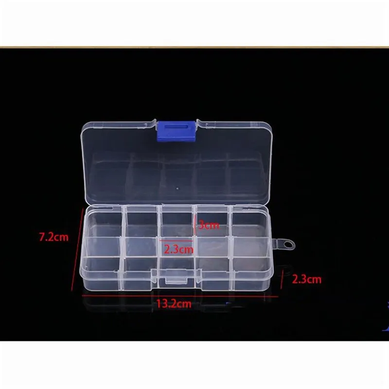 10 Grids Jewelry Storage Box Plastic Transparent Display Case Organizer Holder for Beads Ring Earrings Jewelry