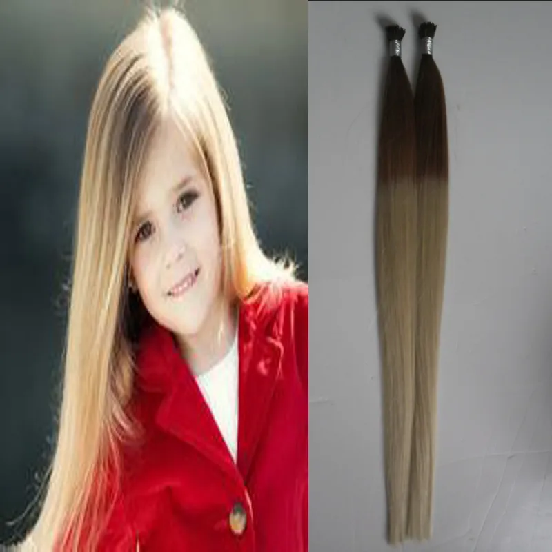 T8/613 Two Tone Straight Ombre Remy Hair I Tip Keratin Human Hair Extensions 100G Capsule Fusion Hair