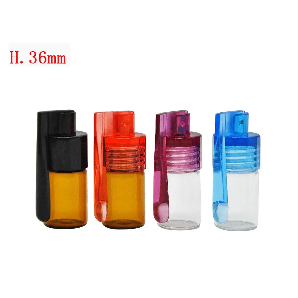 Honeypuff 36mm Roken Plastic Glaskast Fles Snuff Snirt SHISHA Hookah Bong Herb Grinder Rolling Machine Professional Leverancier