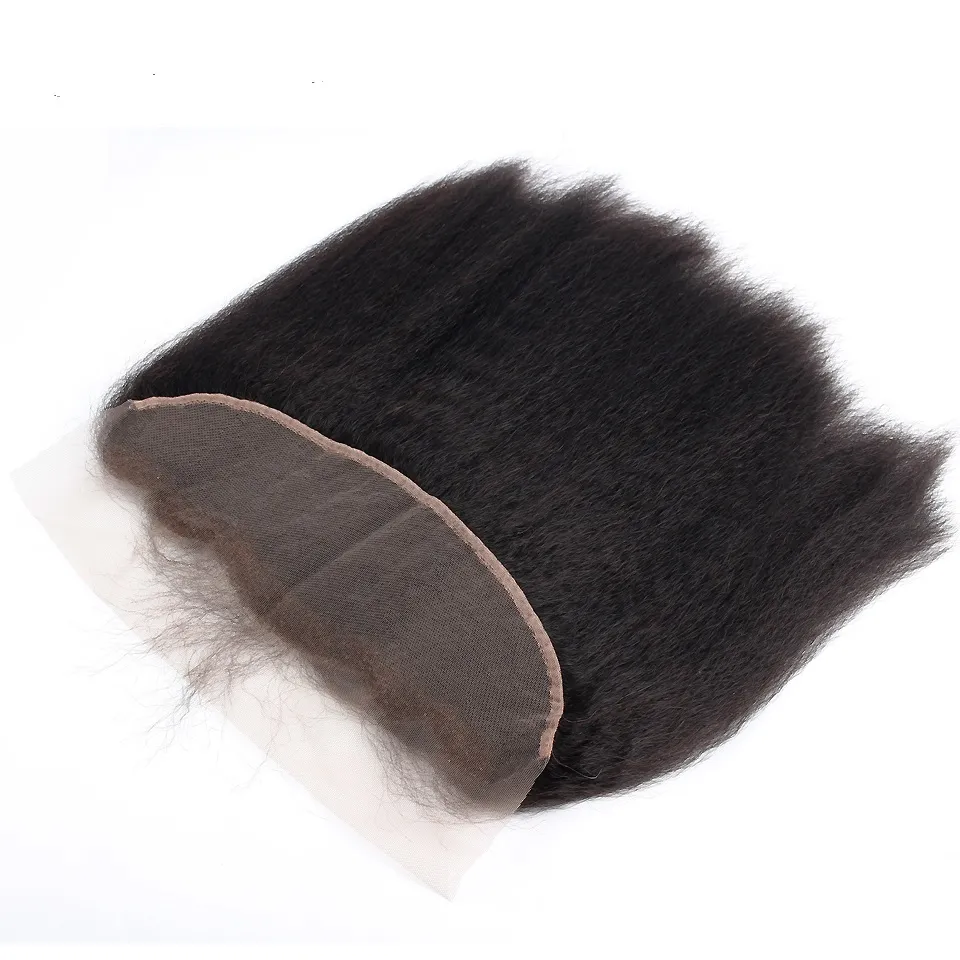 Ear-to-Ear Closure: Pre-Plucked 13x4 Kinky Straight Lace Frontal with ...