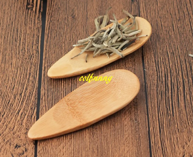 / 10x4cm Naturlig bambu sked Tea Scoops Mini Kort handtag Glass Tea Spoon Eco Friendly Tea Tools