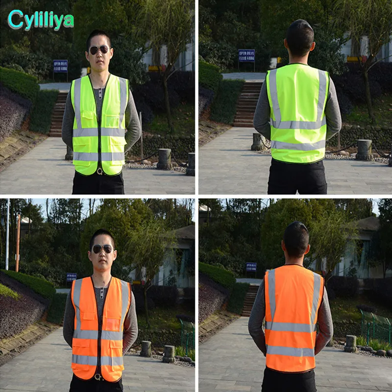 Gilet De Sécurité Réfléchissant Haute Visibilité - Taille 116x68 Cm - Pour Course Nocturne Ou Chantier
