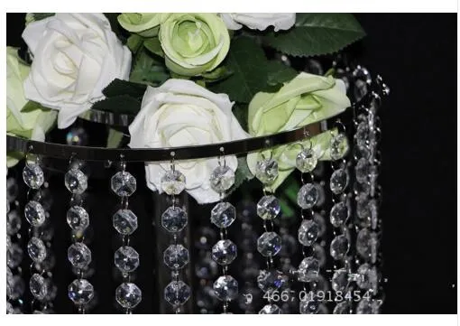 Livraison Gratuite 70cm h Crystal de mariage Table Centrepiece Silver Flower Stand Lustre De Mariage Table de mariage