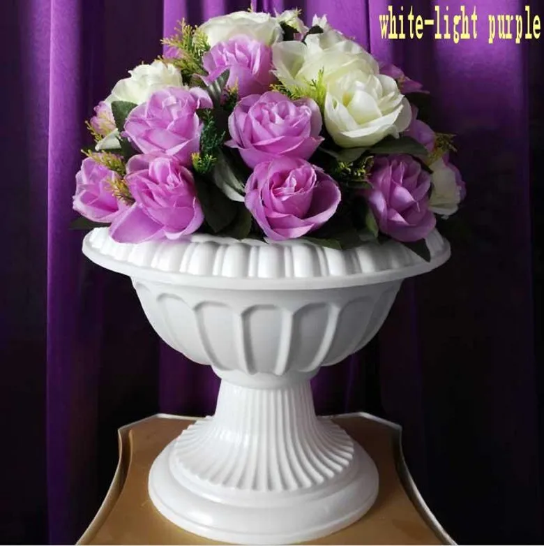 New Arrival Fashion White Roman Column Centerpiece Road Lead wiodące z zestawami wazon i bukiet na imprezę