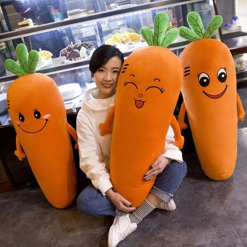 Dorimytrader pop grande suave zanahoria almohada de peluche de dibujos animados  verduras muñeca cojín niños juguete