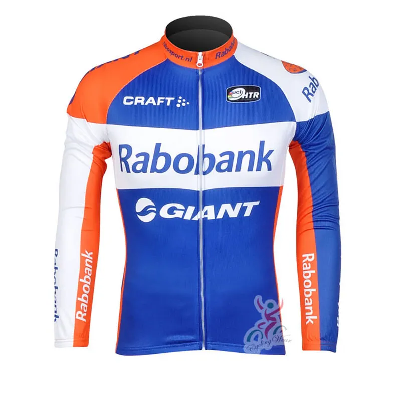 Squadra RABOBANK Ciclismo maniche lunghe in jersey con bretelle set uomo Mountain bike Abbigliamento da corsa traspirante Quick Dry Ropa Ciclismo Y21012910