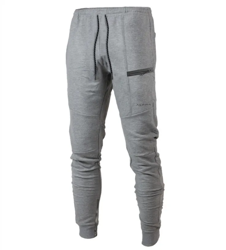 رجل عداء ببطء السراويل العضلات شقيق sweatpants الذكور عارضة الصلبة اللون سروال رصاص رياضة بنطل رياضي