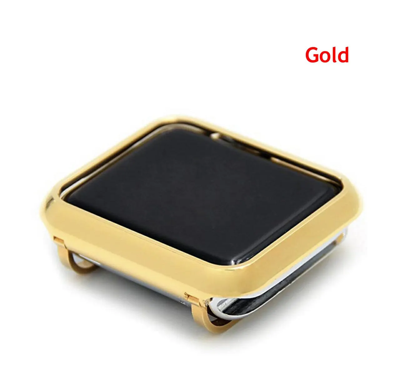 38mm 42mm Luxe 24Kt Couverture de boîtier en or 18K Boîtier en platine noir Lunette en or rose Remplacement de la couverture en platine pour Apple Watch Series 3 2 1