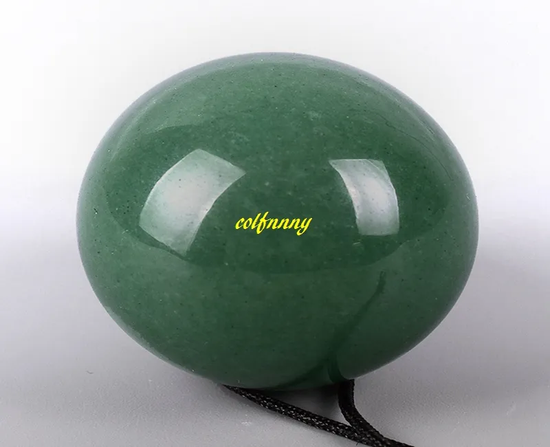 Oeuf de jade d'aventurine verte naturel pour exercice KEGEL Muscle de plancher pelvien Exerciseur vaginal foré yoni œuf ben wa ball5097709