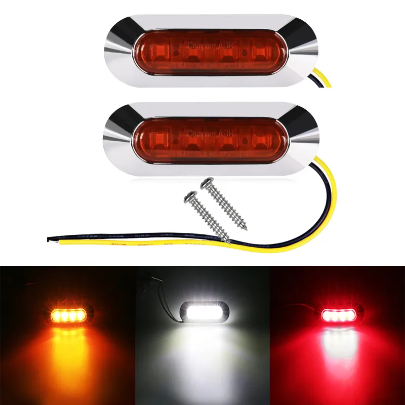 10PCS Truck LED Side Marker lights 12V/24V Car Truck Trailer Rear Lights For Caravan Parking Light Red White Amber