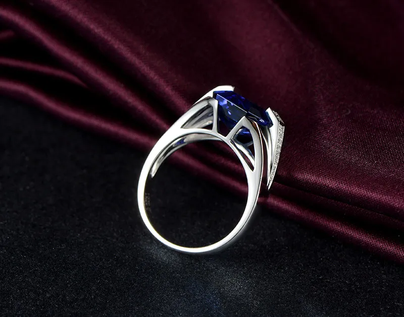 브랜드 패션 남자 반지 쿠션 컷 6ct 5A 지 르 콘 Cz birthstones 반지 925 스털링 실버 약혼 웨딩 밴드 반지 남자