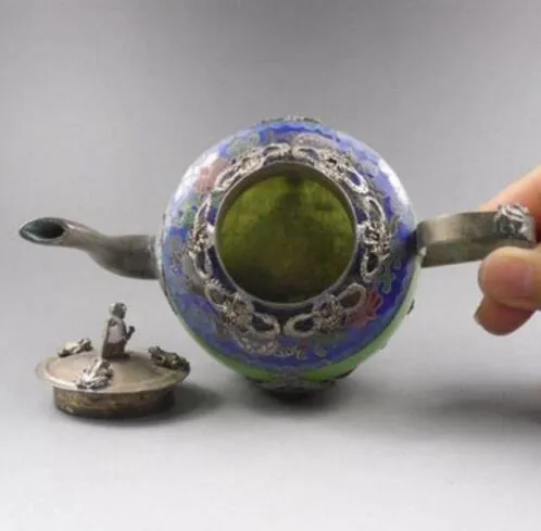 Théières en cloisonné peintes à la main de collection folklorique chinoise - France