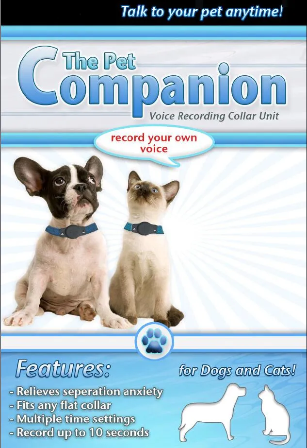 The Pet Companion with voice recording collar unit.talk to your pet anytime.record your own voice.