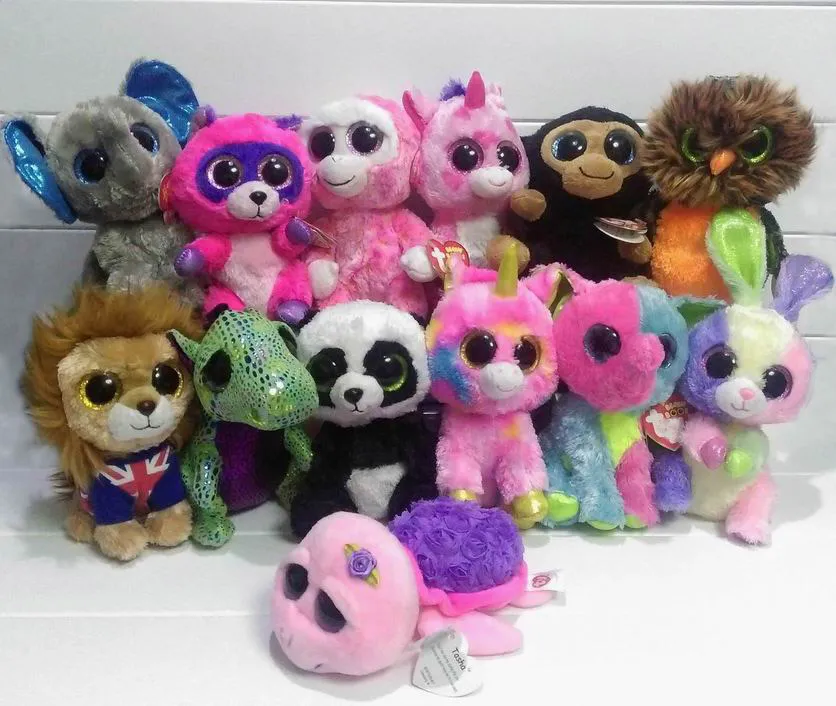 Ty Beanie Boos Brinquedos De Pelúcia De Pelúcia 15 Cm Grande Olho Animais  Macios Bonecas Brinquedos Coloridos Crianças Pequenas Animais Bonecos De Pelúcia  Presentes De $19,84