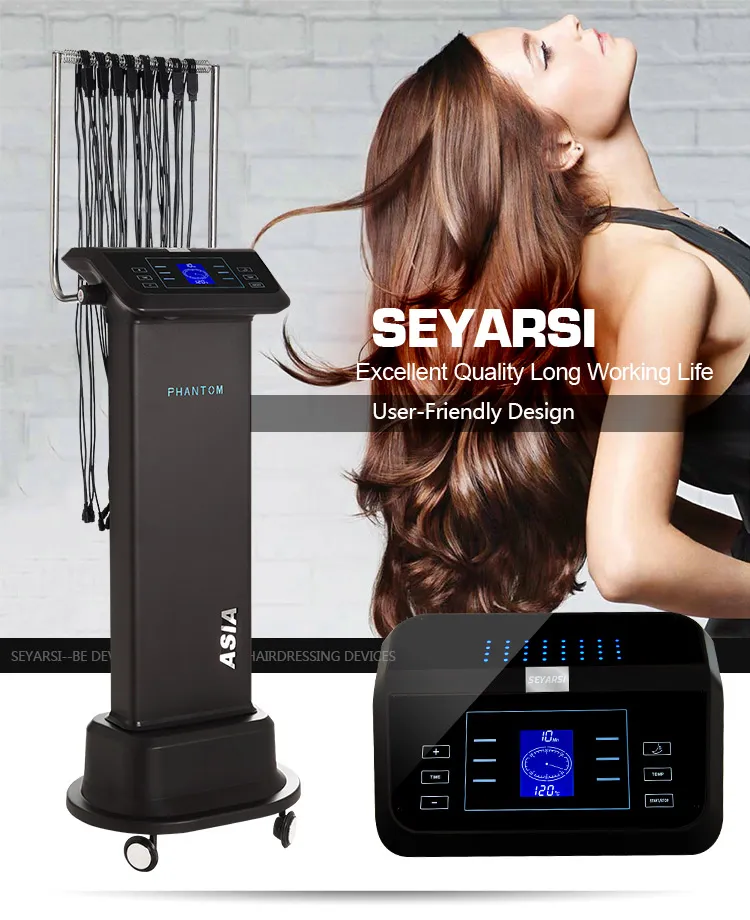 Salão de beleza usa máquina de perfuração digital de cabelo com saída de 24V e hastes de cabelo livre