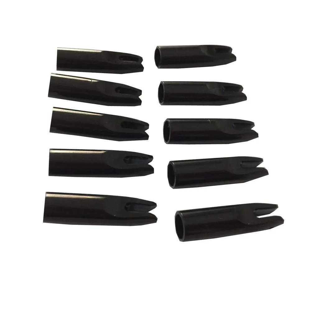 50 PK tir à l'arc chasse composé arc flèche encoches en plastique pour OD 6.0mm arbre couleur blak