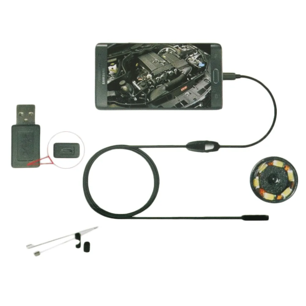 Freeshipping 6LED 7MM LENS Endoscope Vattentät inspektion Borescope-kamera för Android