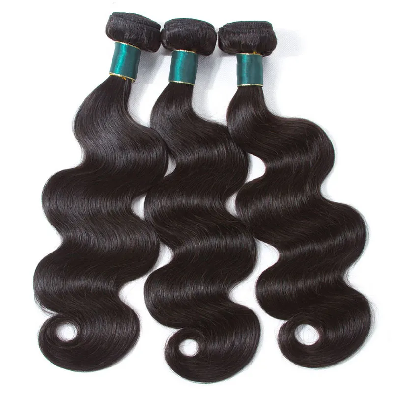 Real Remy Human Hair 3/4 Bundles Onda de Corpo Reta Unprocessed Brasileiro Cabelo Virgem Weave Wafts Extensão de Cabelo Grau 10A Cor Natural