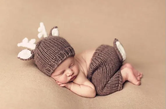 اليدوية الكروشيه محبوك الطفل قبعة السراويل مجموعة الوليد الطفل صور التصوير الدعائم ل 0-6 أشهر عيد الميلاد دير تصميم زي