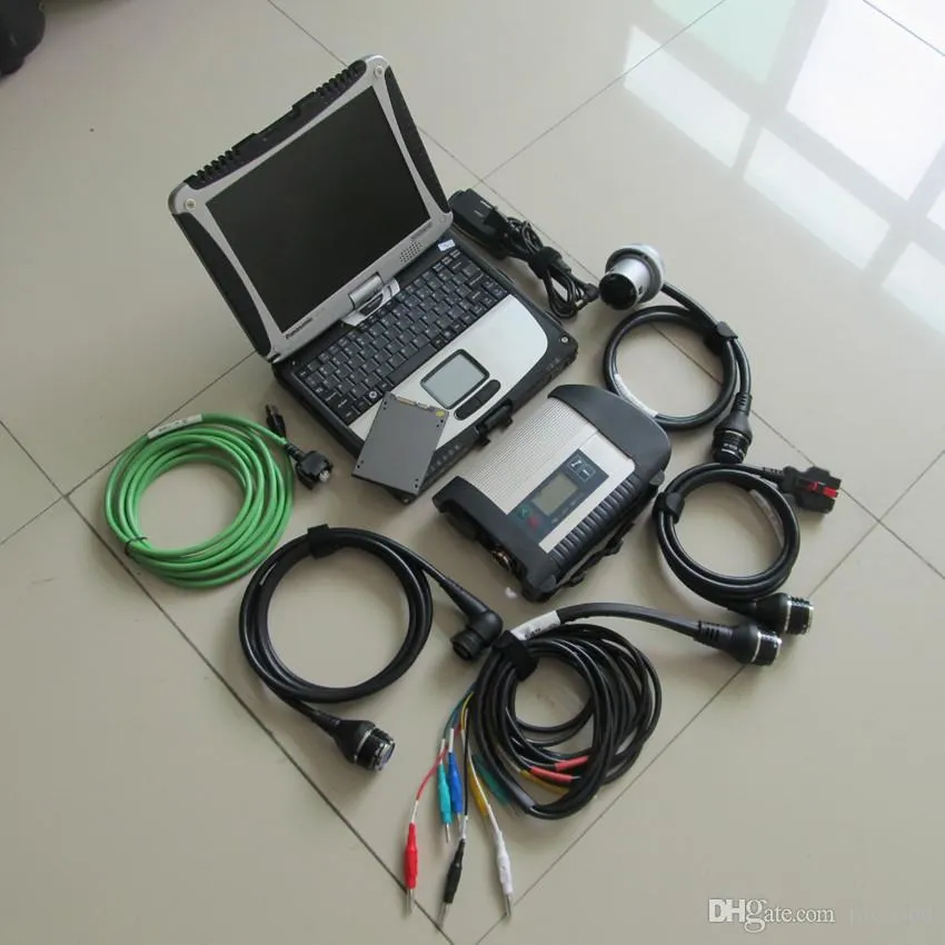 Diagnostic Tool WiFi MB Star C4 Toughbook med Xentry EPC DAS SSD +Laptop CF-19 redo att arbeta ett års garanti