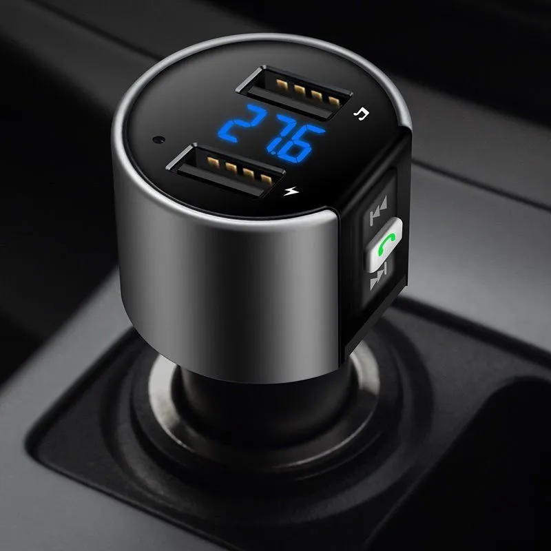 Novo adaptador de rádio transmissor FM Bluetooth sem fio de alta qualidade para carro kit para carro preto MP3 player carregamento USB DHL UPS 286T
