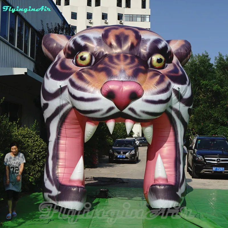 4m dekoracyjny pokaz sztuczny tygrysa nadmuchiwany tunel Tiger Arch Tunel