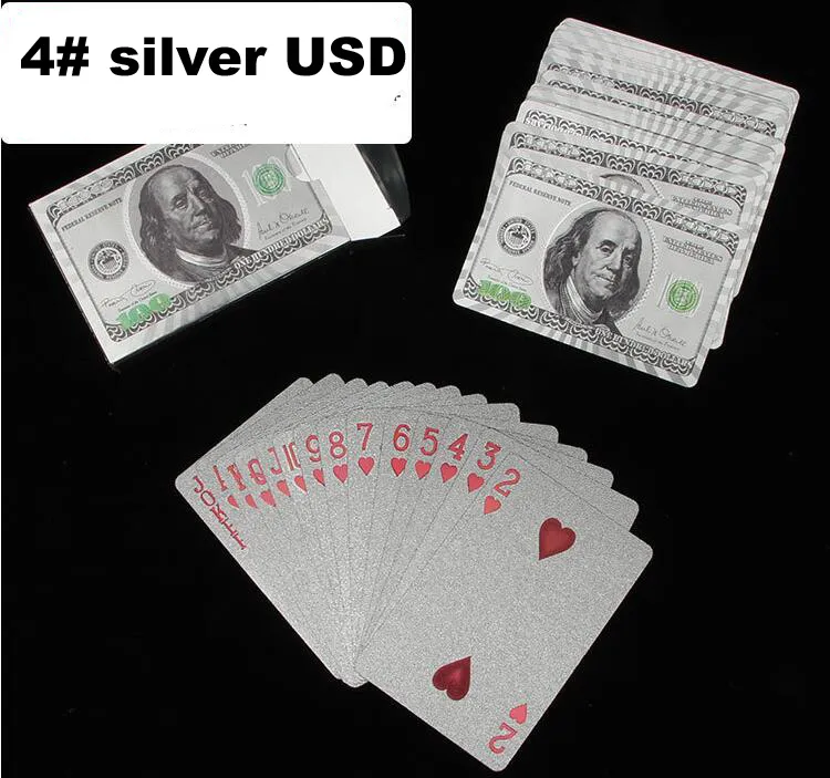 تمثال جديد لأسلوب Liberty Style Plastic Plant Plant Cards Gold Foil Poker Golden Poker Cards Dubai 24K Gaming Table Games