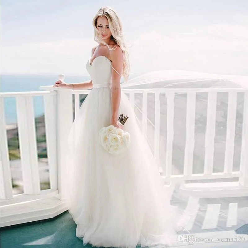 Beach Wedding Dress Bridal Gown Women Dresses Alibaba Custom Made Bridal Dress with Spaghetti Strap