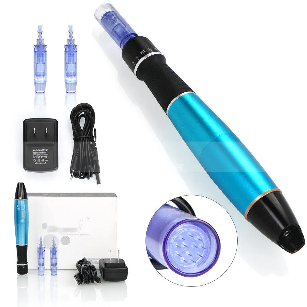 Originele oplaadbare Dr Pen Ultima A1W Elektrische Micro Naald Make-up Machine Tattoo Apparaat met 12 Pins Naalden 5 Speed ​​DHL