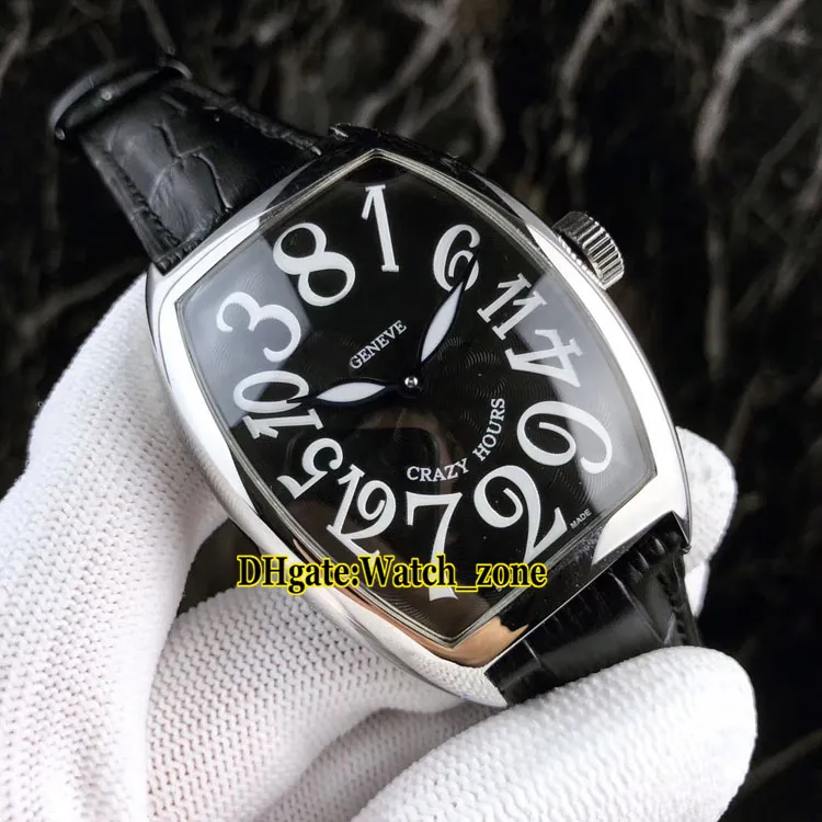 Novo Crazy Hours 8880 CH COL DRM Color Dreams Automático Branco Mostrador Relógio Masculino Caixa de Prata Pulseira de Couro Relógios de Pulso para Homens