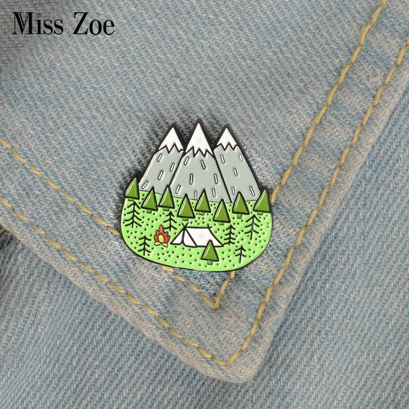 Adventure enamel pins Mountain Forest Outdoorsy badge brooch Lapel pin Denim Jeans shirt bag Explore Nature jewelry Gift for kid