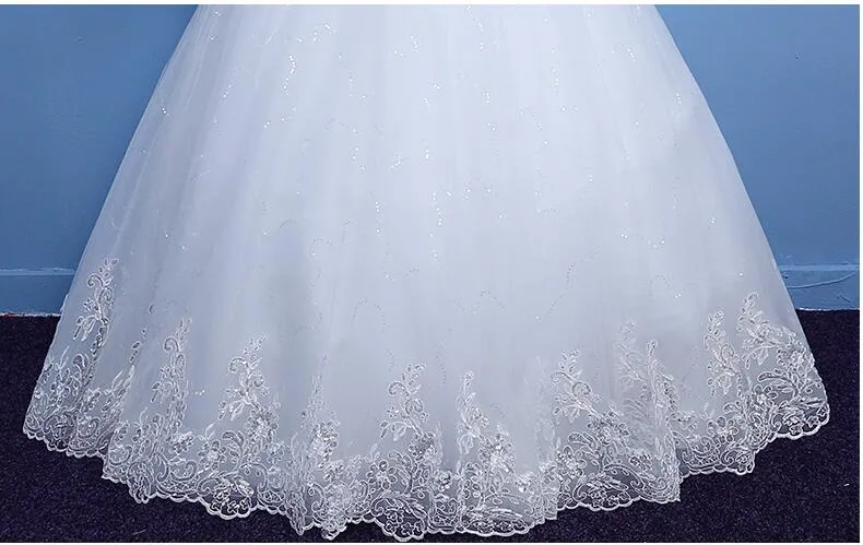 Stickerei Spitze hochzeit kleid 2017 Neue Mode Einfache mit Applikationen Braut Hochzeit Kleid Prinzessin vestido de noiva Echt Foto