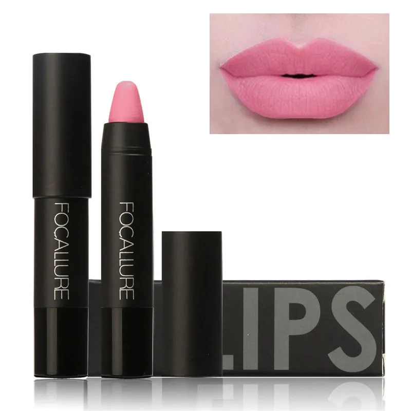 FOCALLURE NEW SEXY NUDE LIPSSTICK VATTOSKT LIP PENNSKOUTAL BATOM Velvet Matte Lip Stick Tattoo Red Lip Tint Focallure Makeup3987118