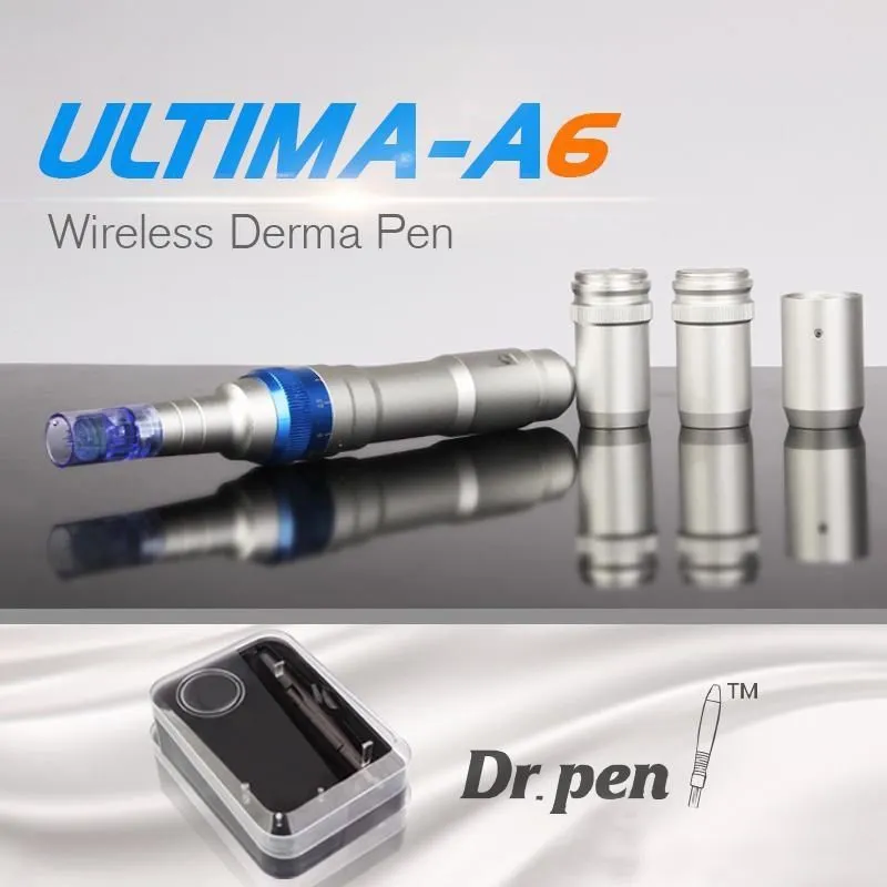 Wireless Dr pen Ultima A6 Auto Electric MicroNeedle Rechargeable Dermapen Derma Roller With Replaceable Needle Cartridge CE