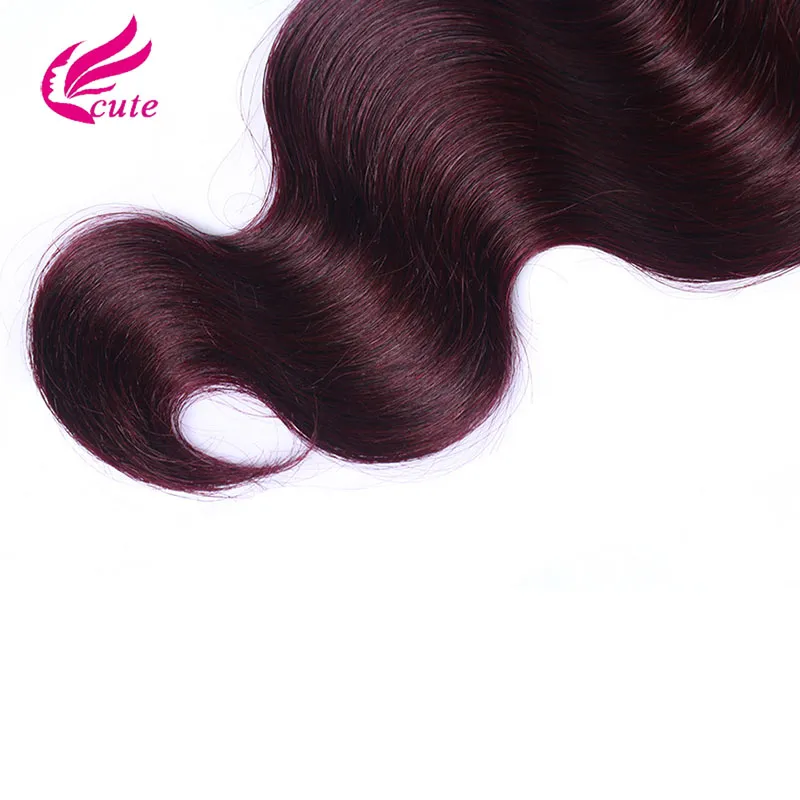 Burgundy Ombre Hair 1B/99J# Body Wave 3 Bundles Grade 8A Malaysian Peruvian Brazilian Wine Red Ombre Remy Human Hair Weaves Extensions