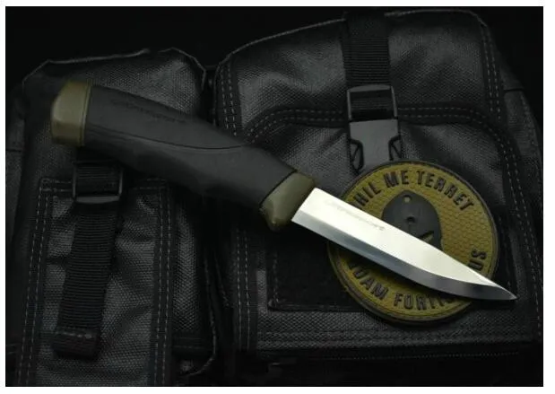 Высокое качество выживания прямой нож 12CR27 Сатин лезвие резиновая ручка дайвинг нож открытый передач с ABS K оболочка