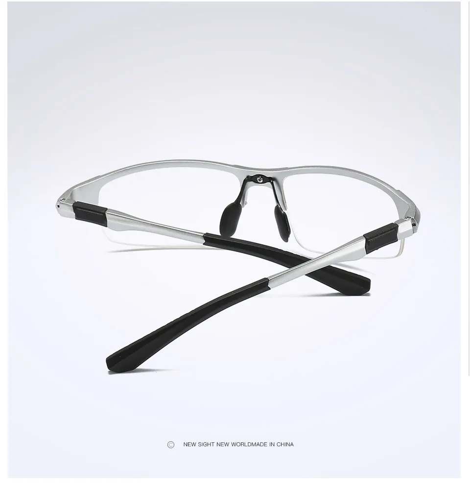 패션 광학 프레임 스포츠 알루미늄 마그네슘 안경 평면 미러 반 거울 반 프레임 안경 짧은 광경 안경 213y