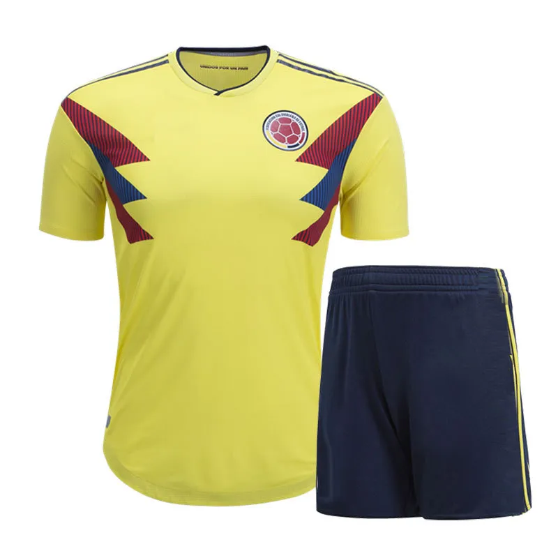 Copa del mundo Colombia hogar traje de manga corta adulto equipo de fútbol deportiva