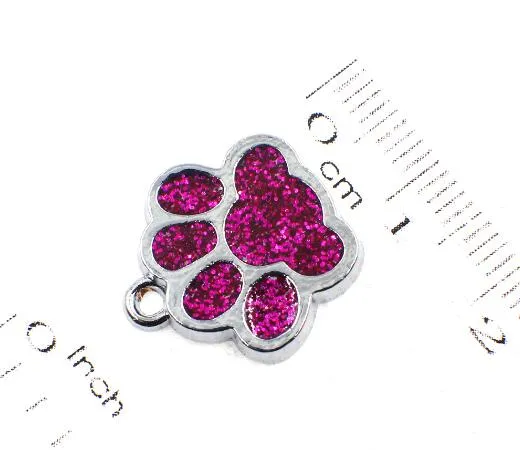 Partihandel 50st / Bling Hund / Björn Paw Print Hang Pendant Charms Fit For DIY Nyckelringar Halsband Mode Smycken