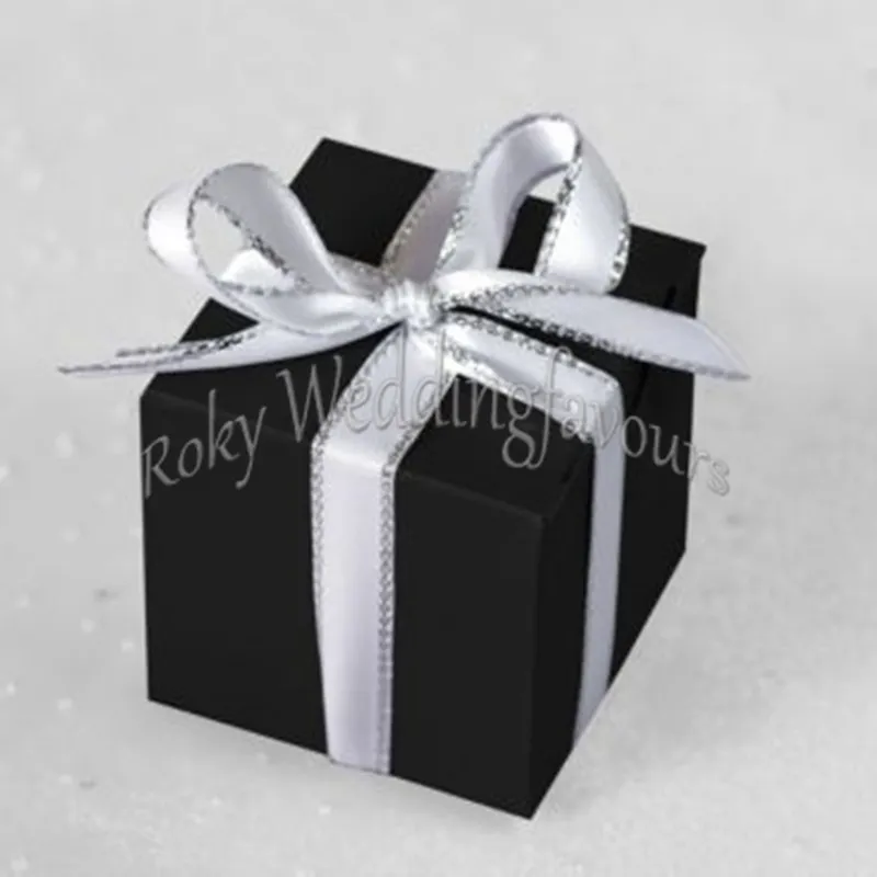 2"Grey Square Favor boxes Wedding Party Favor Holders Birthday Sweet Table Decor Event Anniversary Package Ideas