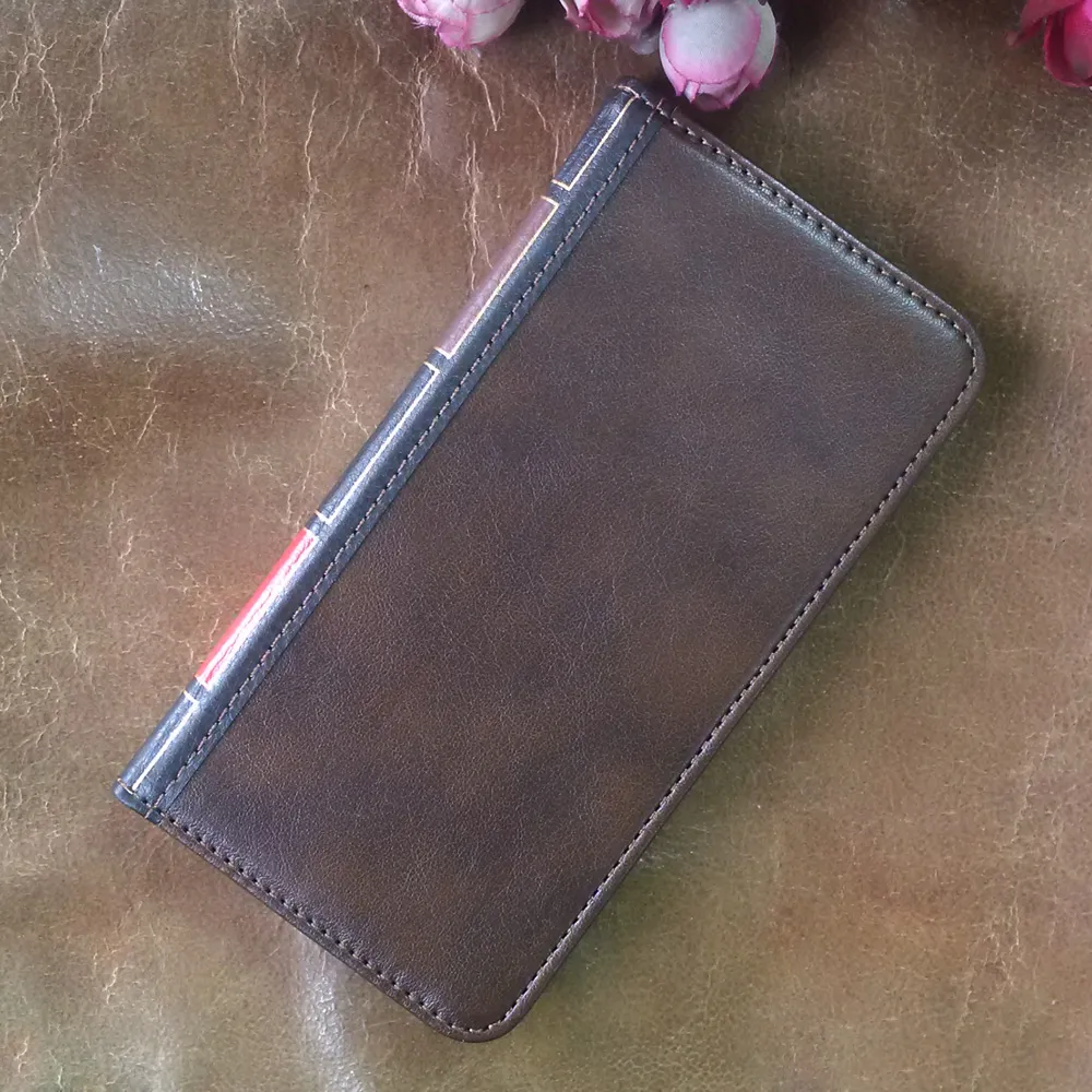 Flip Leather Cell de téléphone pour l'iPhone 7 8 portefeuille de couverture rétro Bible vintage livre Business Pouch8172084