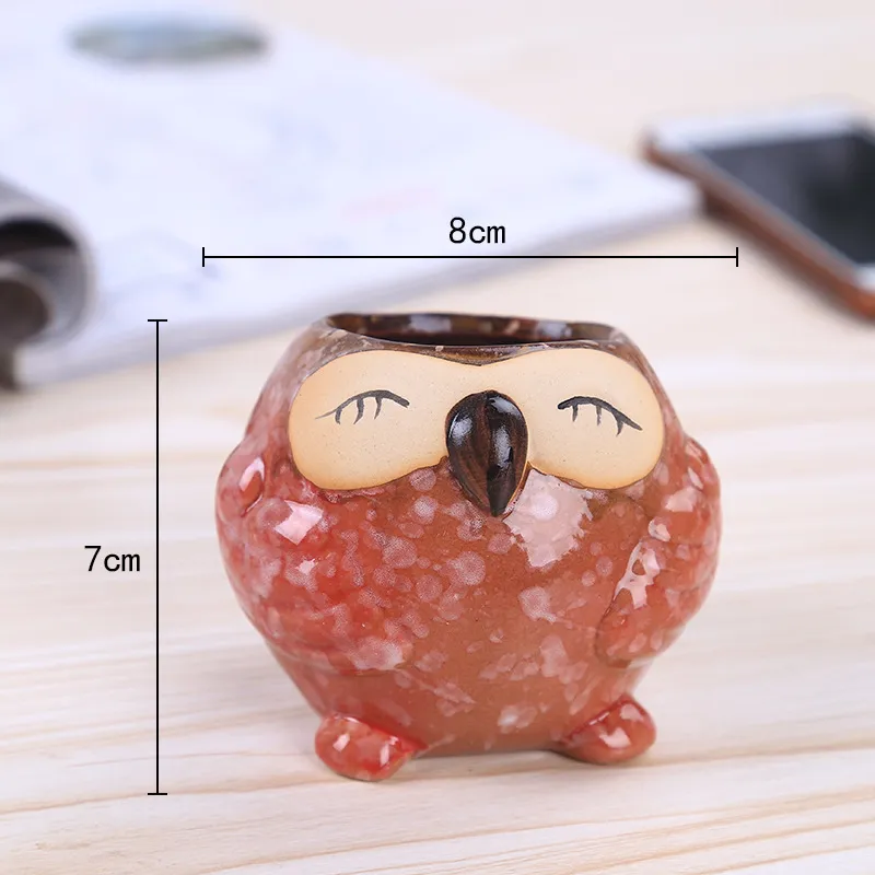 Cute Owl Ceramic Plant Pot Decorative Flower Pot Garden Pots Planter Mini Bonsai Vase For Succulent Planter Flowers