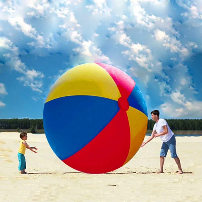 3 Pièces Ballon de Plage Gonflable avec Pompe, Rainbow Balle de Jeu Molle  en PVC Balle