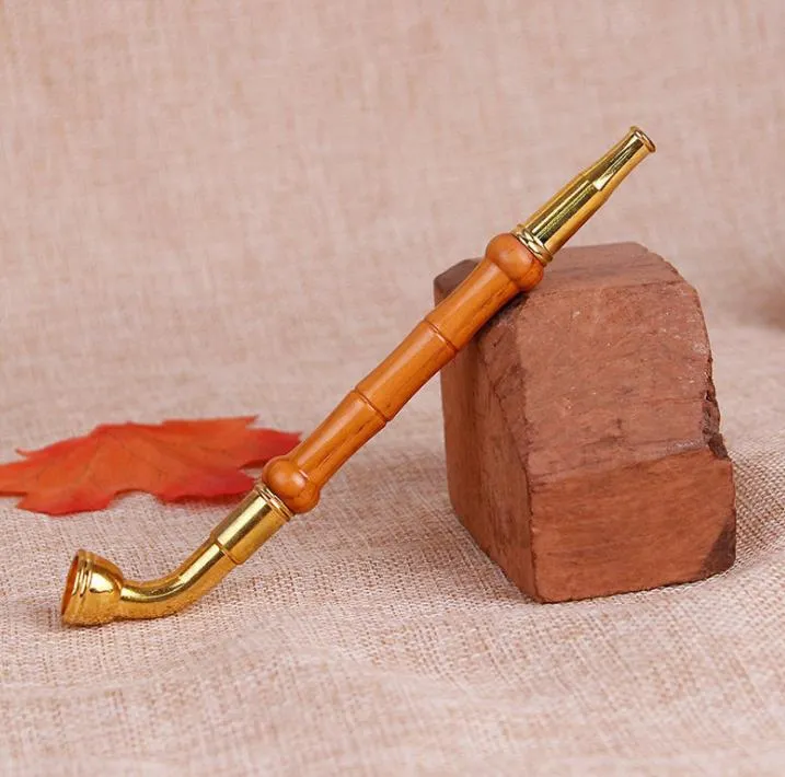 Mini tige de fumée en bois massif de bambou, petite tige de fumée portable classique pour hommes, pot à double usage