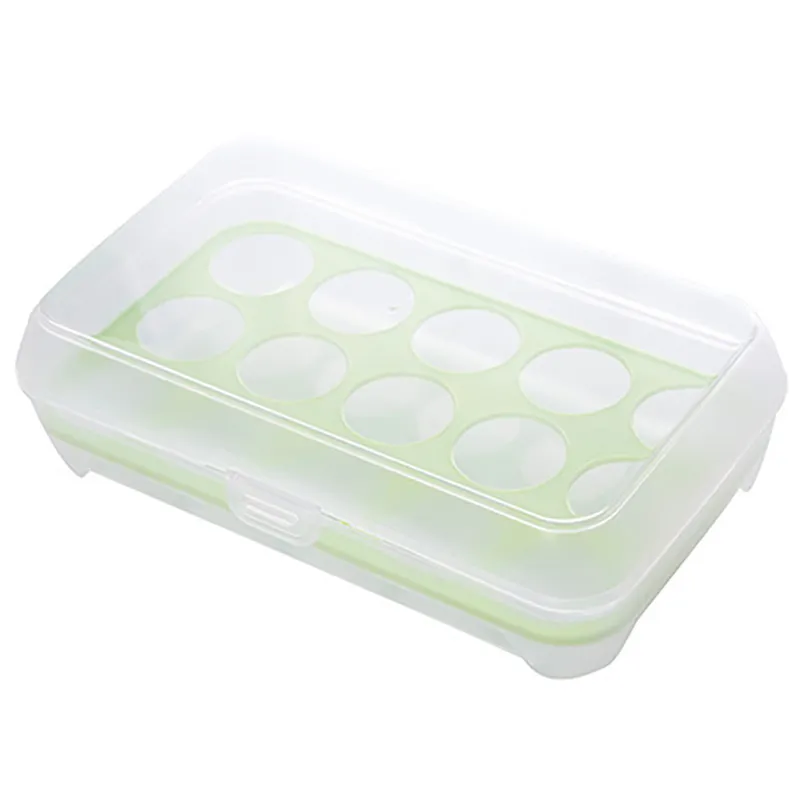 New Transparent Storage Box For Eggs Refrigerator Crisper 15 Grids Egg Storage Basket Grid Portable Egg Cartons Kitchen Tool WX9-257