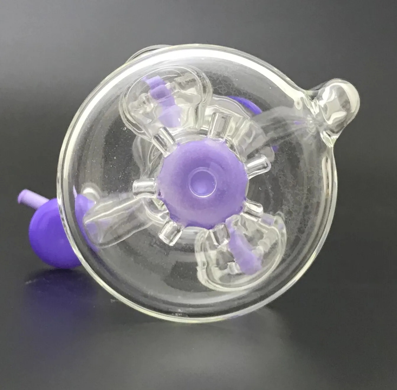 Unico Bong in vetro Doppio riciclatore Dab Rigs Elica Perc Percolatore Tubi acqua in vetro inebrianti Verde viola Rig petrolifero Elica Pipa ad acqua XL167