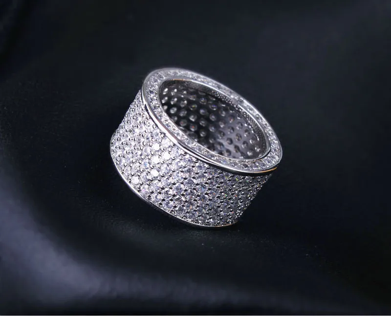 Choucong Lovers Pave seti elmas 10kt Beyaz Altın Dolgulu Nişan Düğün Band Ring SZ 511 Hediye4916303