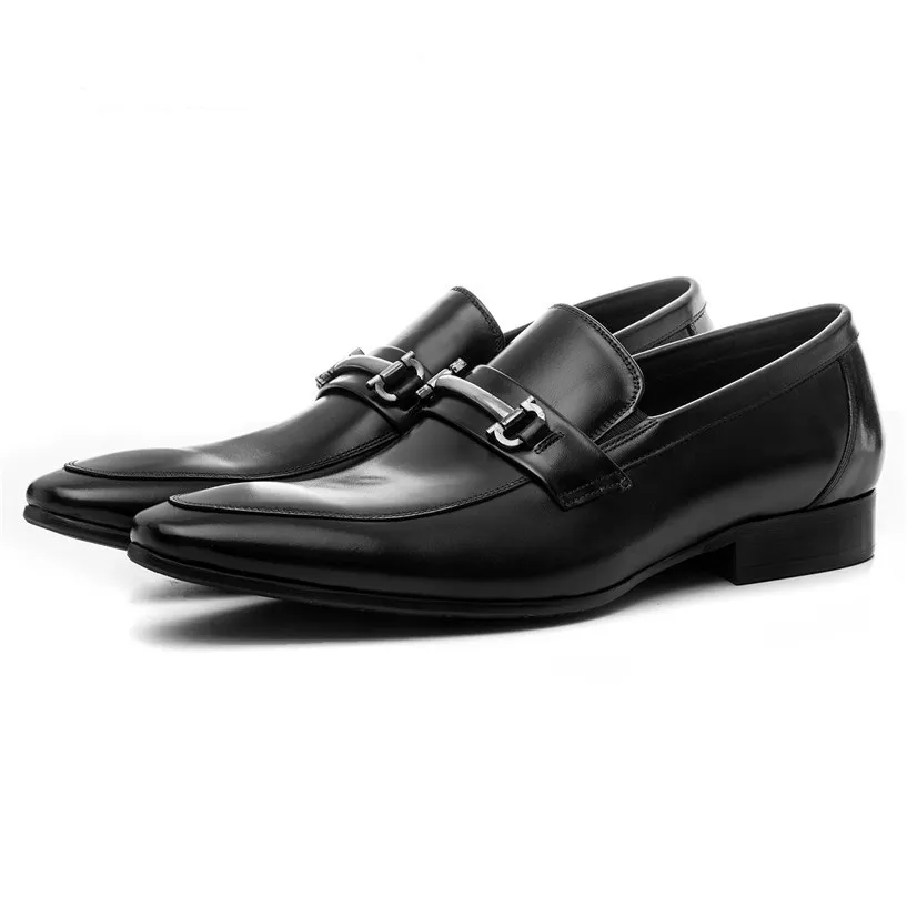 Мода черные / коричневые загарные мокасины обувь мужские платье обувь натуральная кожа свадьба мужская деловая обувь с пряжкой