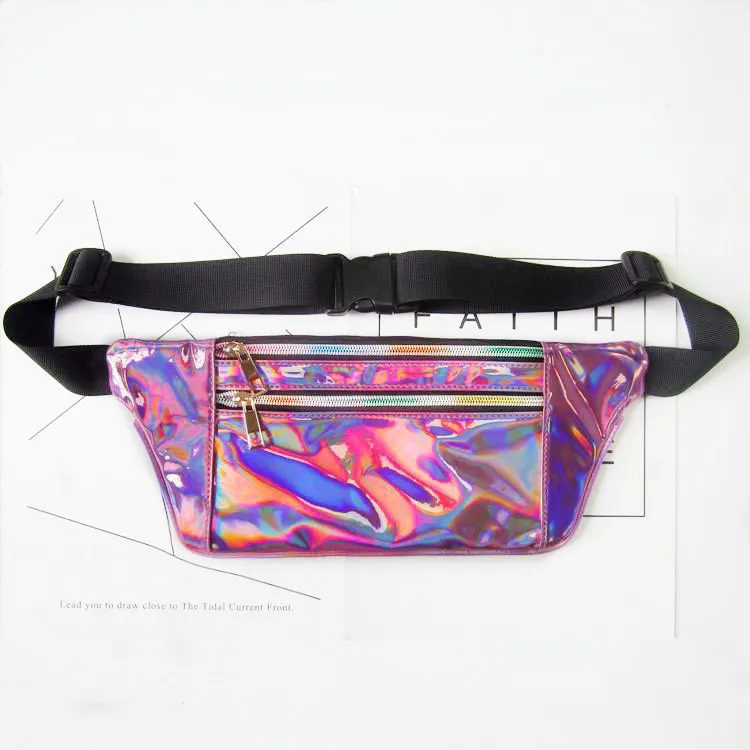 Mode Fanny Pack Gürteltasche Festival Geld Brieftasche Reise Urlaub Taille Tasche Gürteltasche Shiny PU Leder Strandtasche