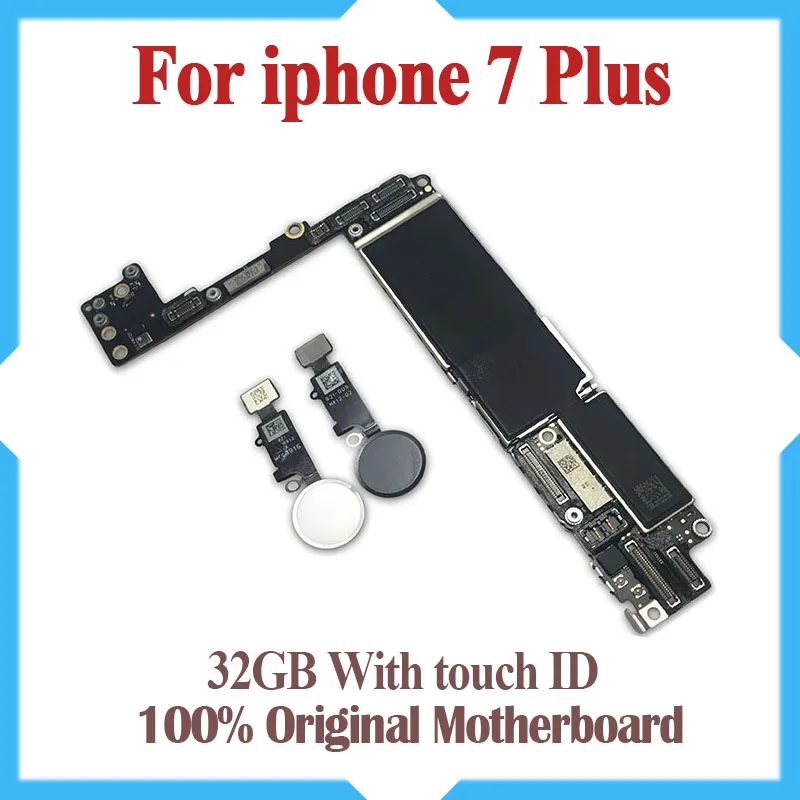 32 gb para iphone 7 plus motherboard com touch id, original desbloqueado para iphone 7 plus placas lógicas com sistema ios, bom trabalho